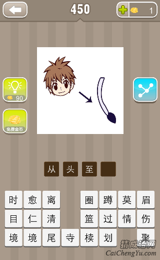 看图猜成语一个小孩脑袋和尾巴答案是什么？
