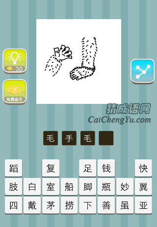 手脚上很多毛是什么成语