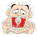 一个人往嘴巴里塞电灯泡是什么成语