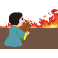 城里起火了，一些人拿着柴是什么成语