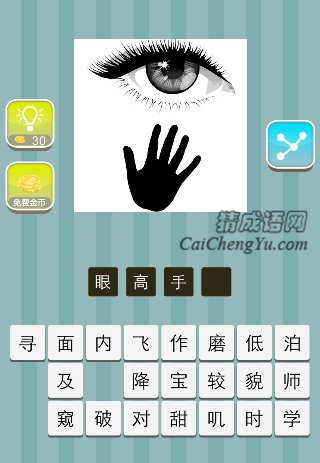 手掌上面一只眼睛是什么成语