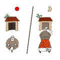白天离开，晚上回来是什么成语