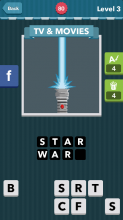 Blue lightsaber.|TV&Movies|icomania answers|icomania cheats|_