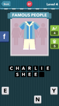 Blue t-shirt and khaki pants.|Famous People|icomania answers|