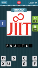 The red letter U J I and T.|Brand|icomania answers|icomania c