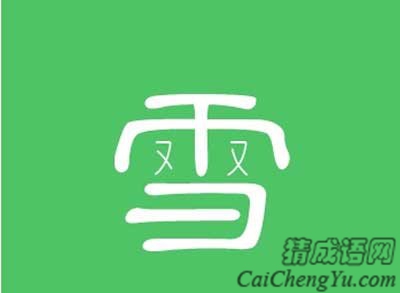 看图猜成语雪中有两个双字是什么意思