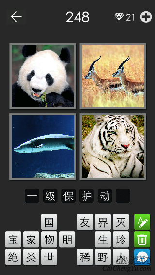 一级保护动物_看图拼字答案及图片
